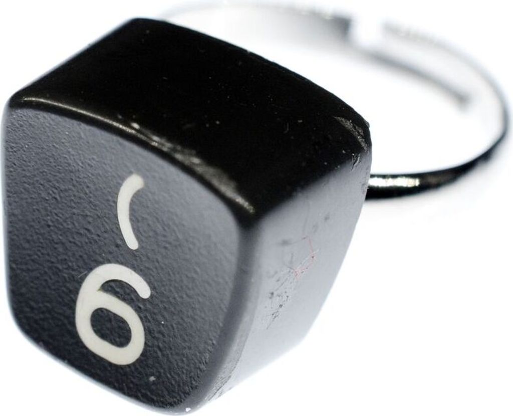 Zahl Ring 6 Nummer Vintage Schreibmaschinentaste Miniblings Unikat eckig 6