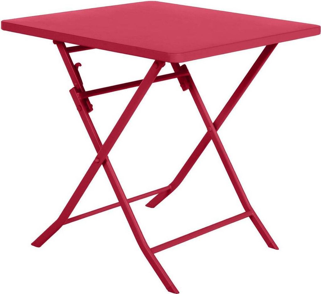 Quadratischer klappbarer gartentisch "greensboro" granatapfel 2-sitzer aus epoxybehandeltem stahl - Hespéride