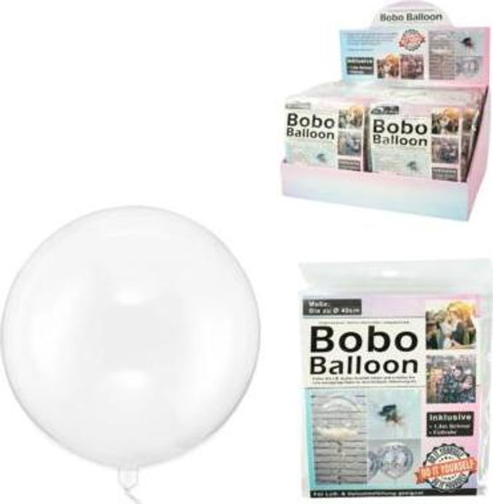 Bobo Ballon Ø40cm transparent im Display