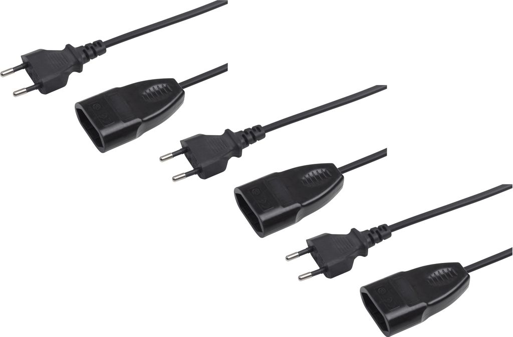 Meister Euro-Verlängerung 3 m schwarz IP20 3er Set mit Produktbild 