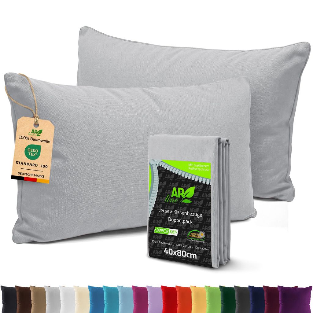 AR Line 2er Pack Jersey Kissenbezüge 40x80 Baumwolle – Produktbild 