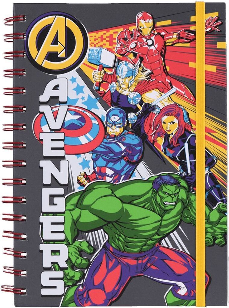 Spiralbuch Avengers im A5 Format mit 80 Seiten Spiral-Notizheft