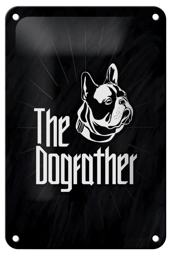 Blechschild Tiere Hund Dog The Dogfather 12x18cm Geschenk Produktbild 