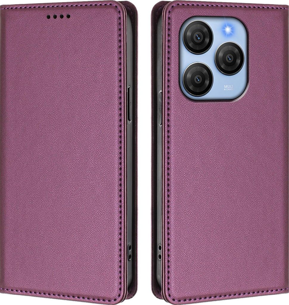 Handyhülle für Blackview Shark 9, Kunstleder Klapphülle Stoßfeste Magnetische Hülle mit Ständer Lila