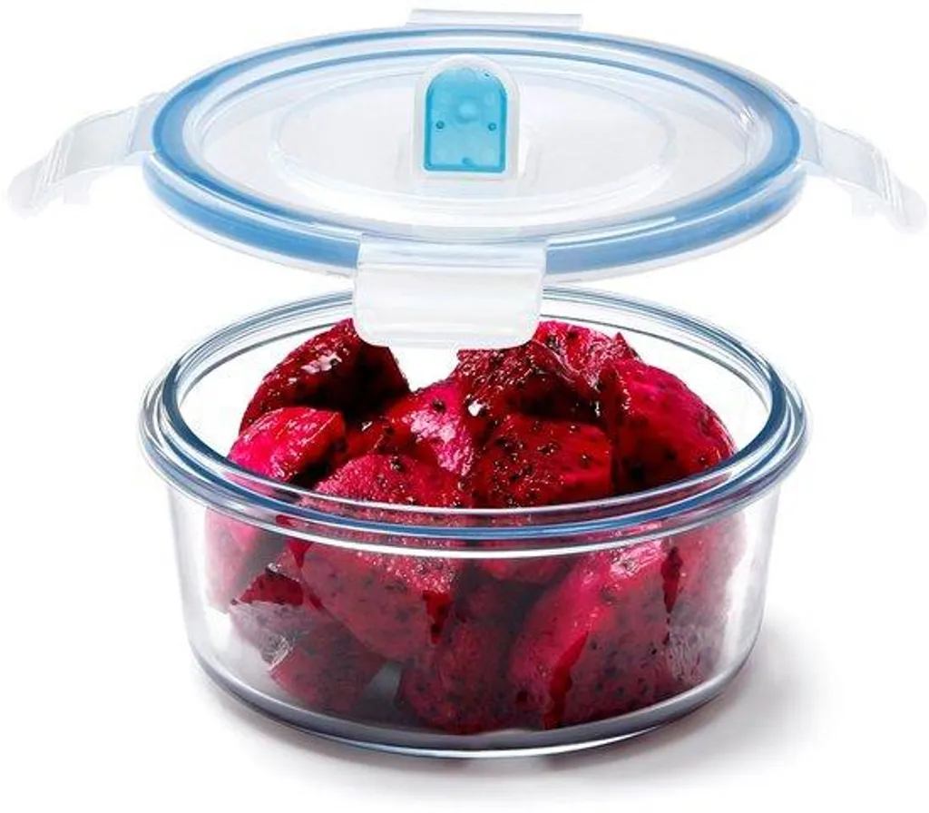 NUTRIUPS : Récipient en verre de 0,45 L avec couvercle hermétique rond