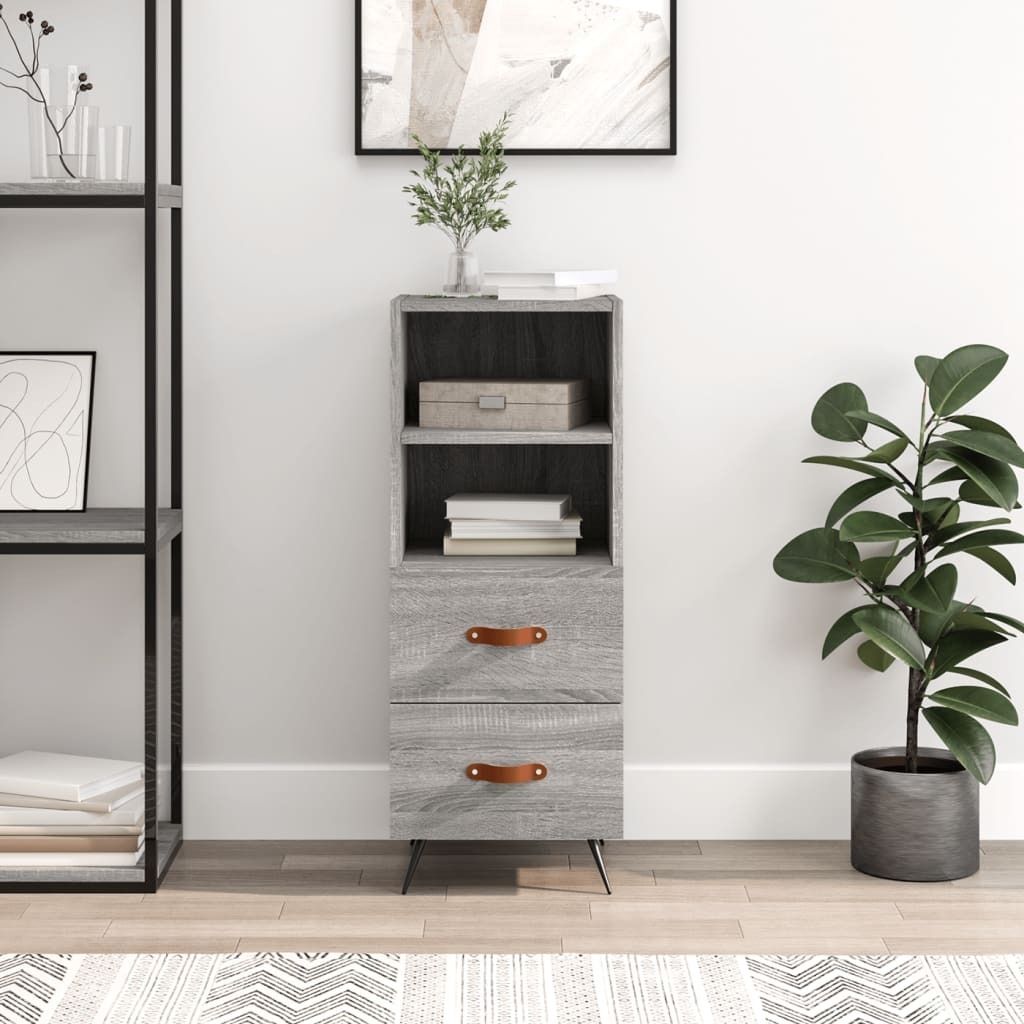 The Living Store Sideboard Grau Sonoma 34,5x34x90 cm Holzwerkstoff