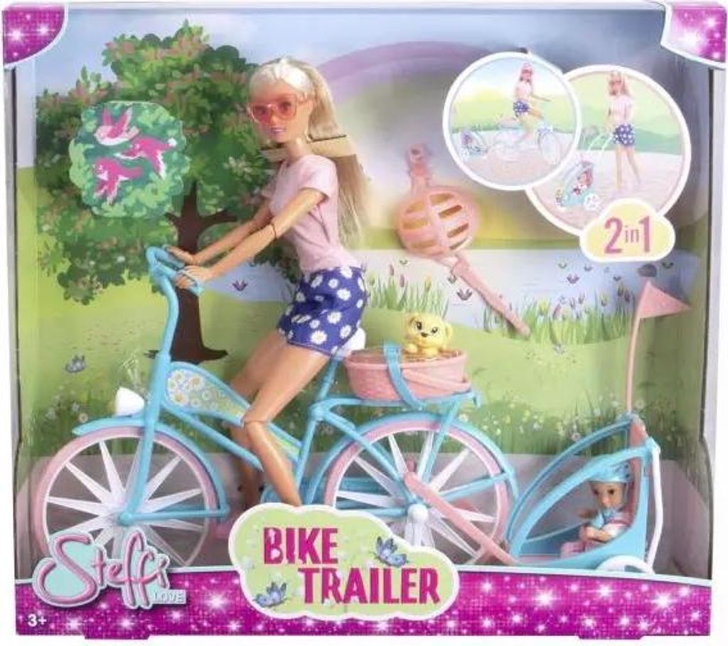 Steffi Love - Puppe mit Fahrrad und Anhänger - 2-in-1