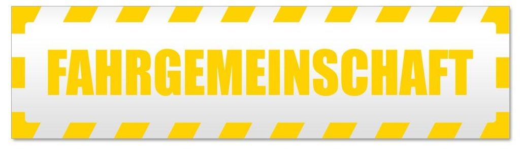 Kiwistar Fahrgemeinschaft gestreift Magnetschild Schild magnetisch - 20cm Gelb - Magnetfolie für Auto PKW Kfz