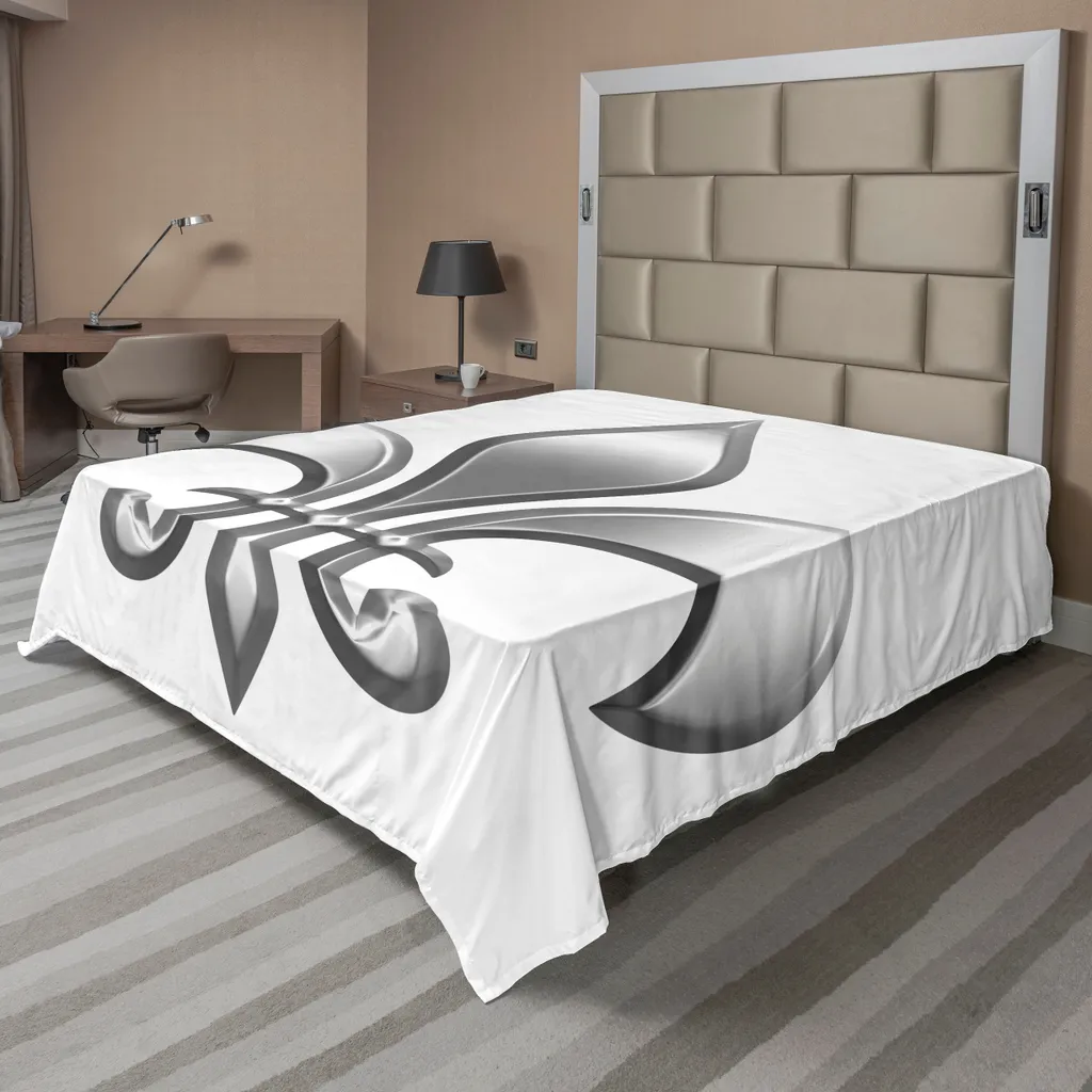 Drap de lit confort Fleur de Lys style Moyen Âge icône Iris 275x260cm