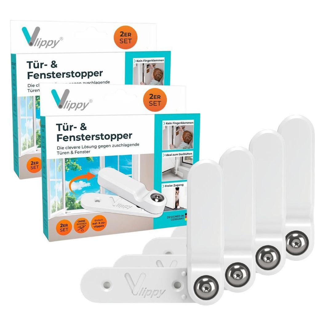 Vlippy Butées de porte & fenêtre 4 pièces | Empêche les Image du produit 
