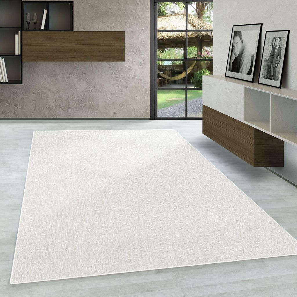 Carpetsale24 Schlingen-Teppich Kurzflor - Uni Design, Modern & Pflegeleicht fürs Wohnzimmer, Grösse: 80x150 cm