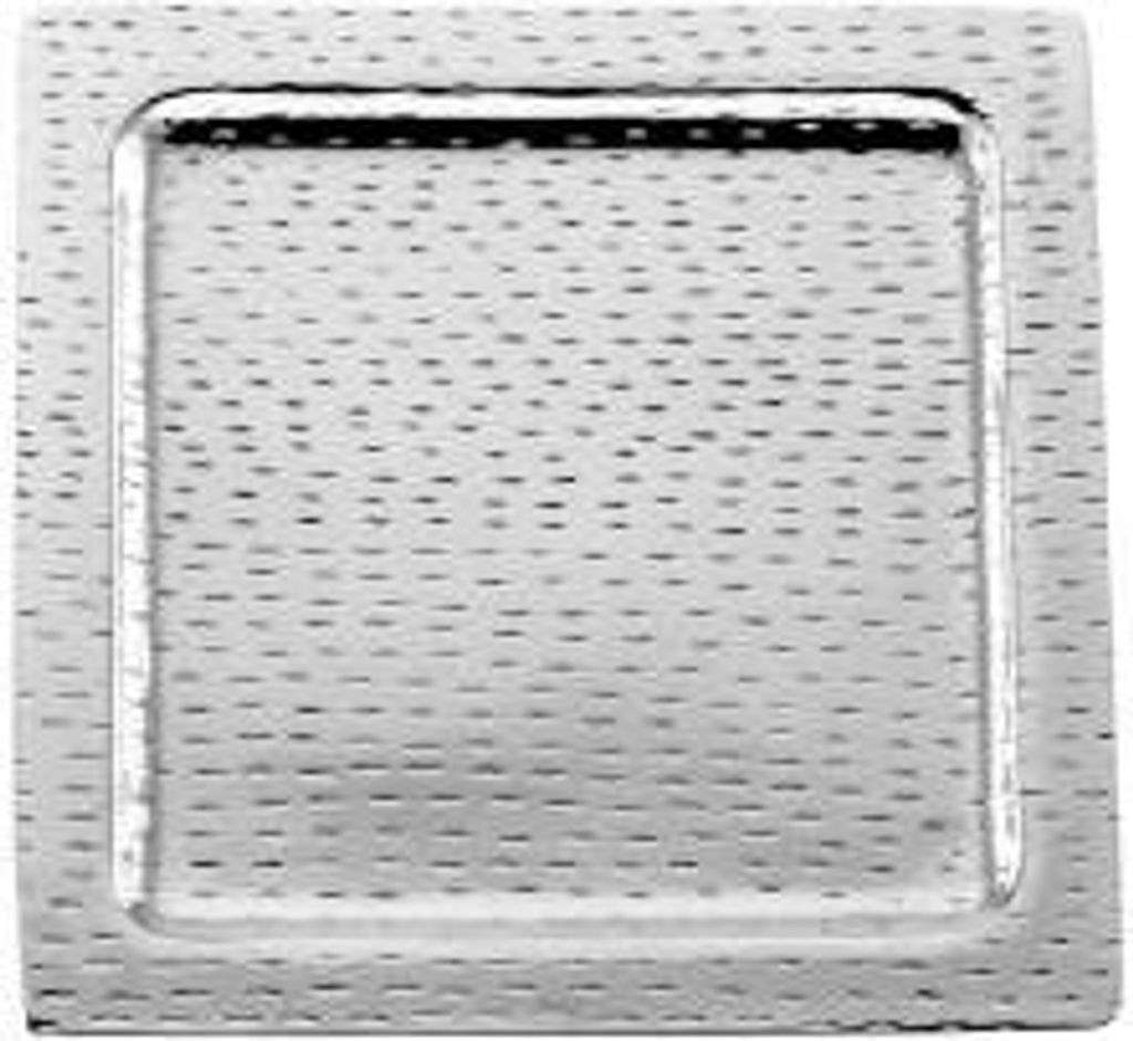 Tablett quadratisch, Reiskorn, Klein Durchmesser 30,0 cm Aluminium vernickelt