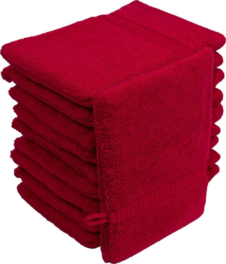 10er Set Frottee Waschhandschuhe Elegance 16x21 cm 100% Produktbild 2