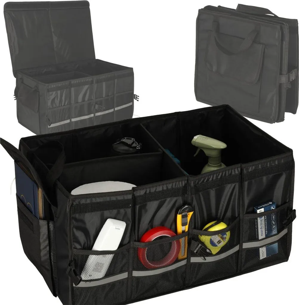Organiseur de coffre de voiture anti-désordre 60 cm avec bandes réfléchissantes