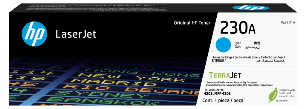 Toner HP 230A Cyan W2301A avec Technologie JetIntelligence Anti-Fraude