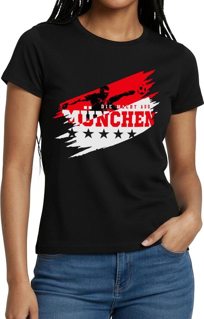 Spreadshirt Die Macht Aus München Ultra Fußball Fan Frauen T-Shirt, L, Schwarz