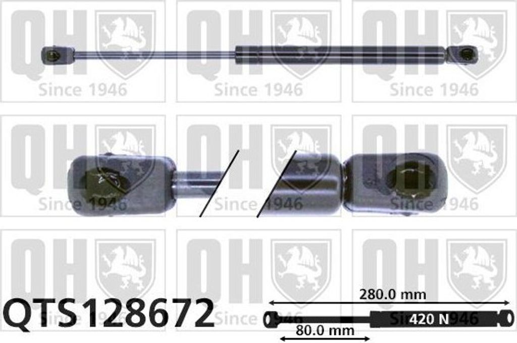 QUINTON HAZELL QTS128672 Gasfeder Heckklappendämpfer für FORD FOCUS Stufenheck (DFW) 280mm