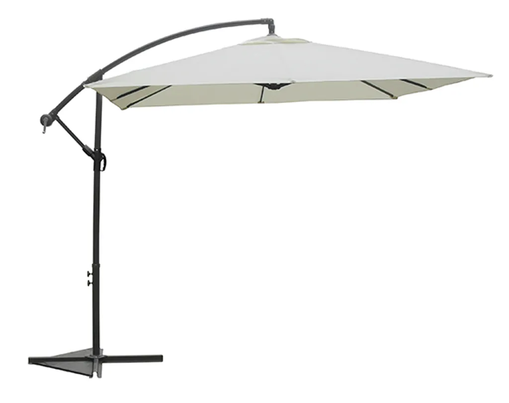 Ombrellone Decentrato Alluminio 3x3 Beige UV50+ Design Contemporaneo
