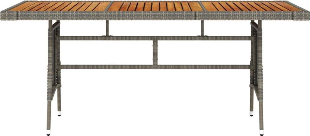 vidaXL Zahradní stůl šedý 160x70x72 cm Poly ratan a masivní Obrázek produktu 