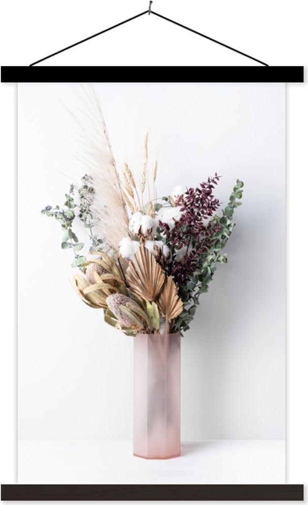 MuchoWow Textilposter Blätter - Blumen - Stilleben 120x180 cm mit schwarzem Rahmen - Fotos