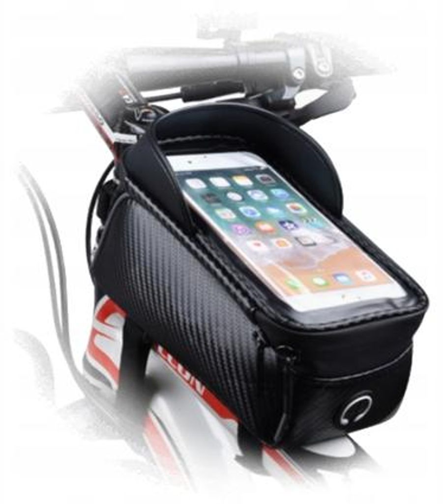 MOTUS Fahrrad Rahmentasche Wasserdicht 1,5L mit Touchscreen Smartphone Halterung, EVA, Kopfhöreranschluss, Fahrrad Tasche Montage Klett