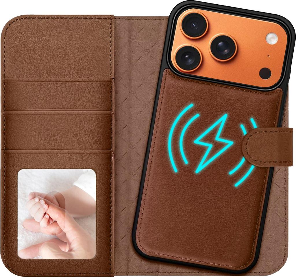 2in1 Magnet Wallet Handyhülle für iPhone 17 Pro Max Hülle RFID Schutz, abnehmbare Magnet Hülle, MagSafe kompatibel, stoßfestes Case mit Fotofe...