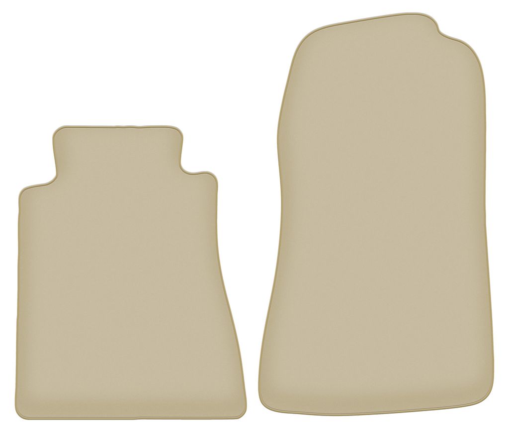 Velours-Fußmatten Vorne PREMIUM beige passend für Mercedes C 190 W201 (1982-1993, Limousine) – mit Befestigungen – passgenau