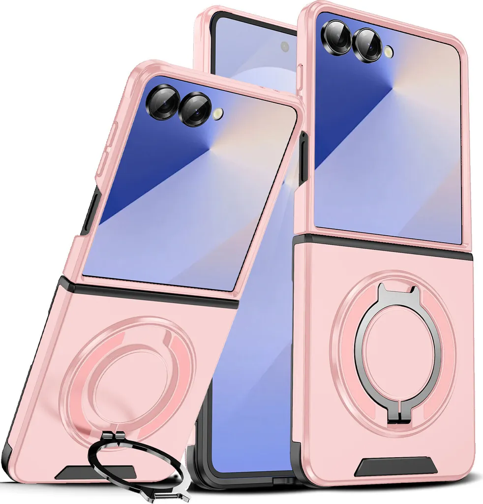 Custodia Samsung Galaxy Z Flip7 Rosa: Protezione Doppio Strato e Anello