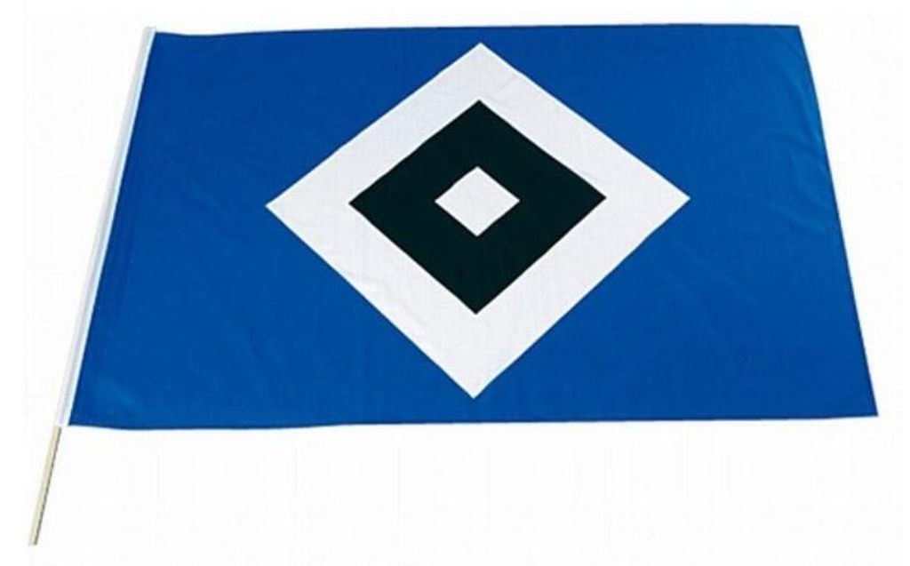 HSV  Fahne 'Raute' mit Stock 30x45 Produktbild 