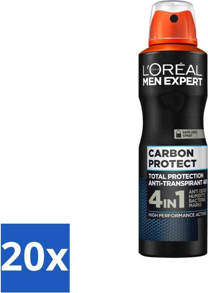 L'Oréal Men Expert Deodorant Spray Carbon Protect 150 ml - Vorteilspack - 20 Stücke