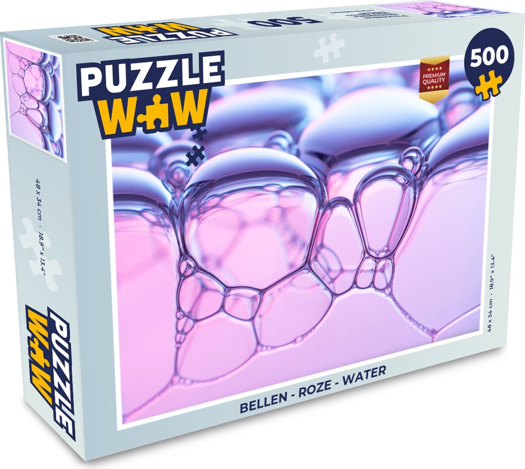 MuchoWow Puzzle 500 Teile Seifenblasen - Rosa - Wasser - 500 Teile - Kinder - Selberbauen - Puzzlespiele