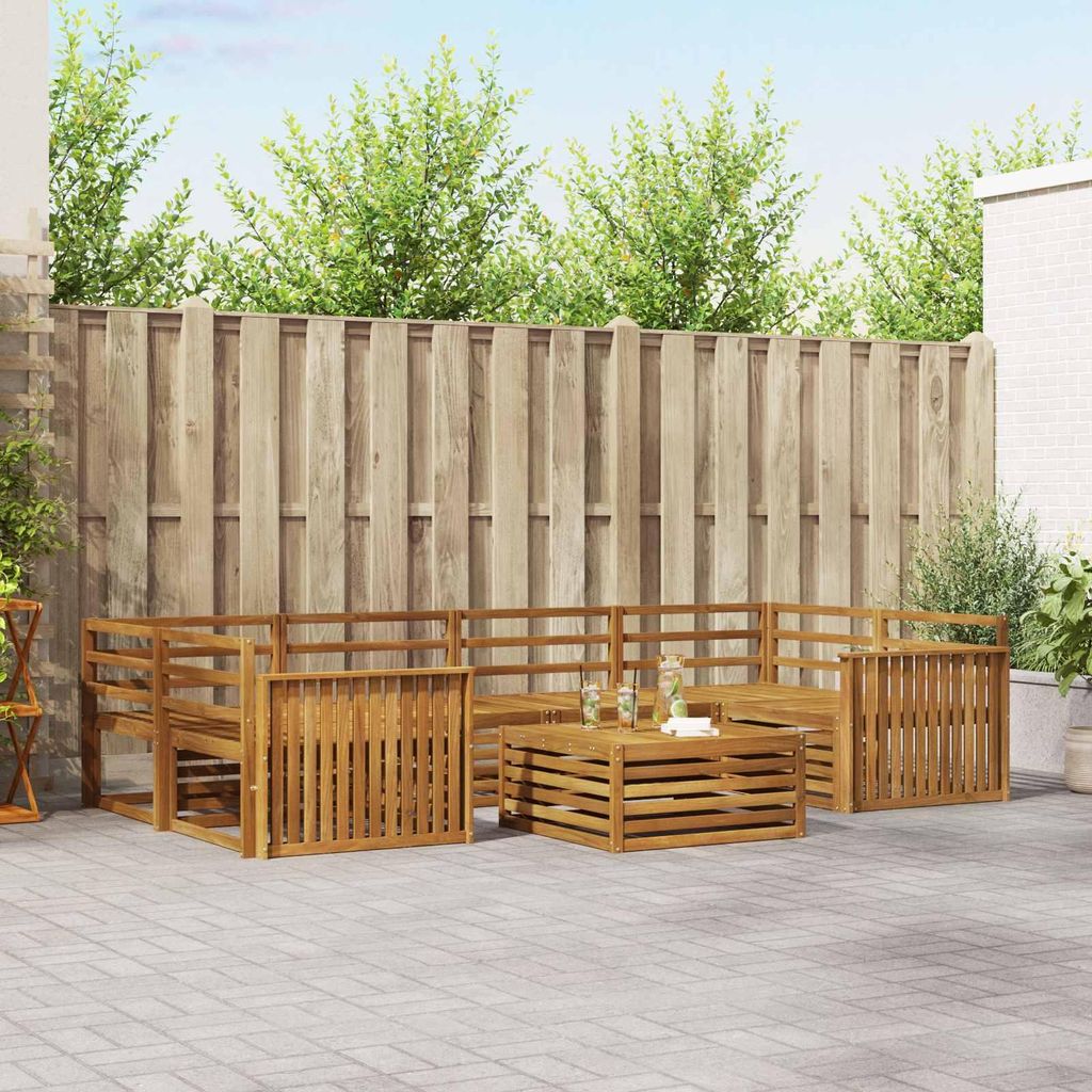 (Robust Möbel)Outdoor-Sofagarnitur - CLORIS - Balkonmöbe/Sitzgruppe - 7 pcs - Moderne Design - Natur - Gartensofas NeuMöbel658940