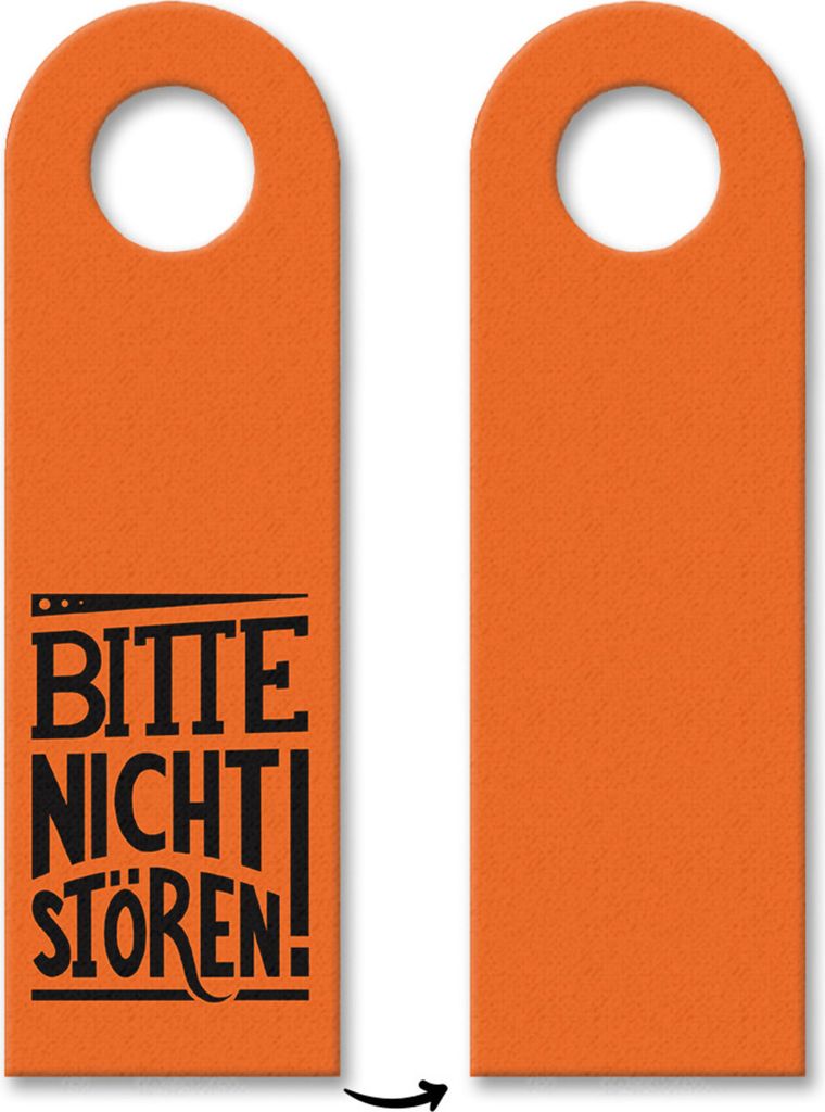 Bitte nicht stören! Türhänger in Orange Bürotüre Zimmertüre Geschäft Privat Büro