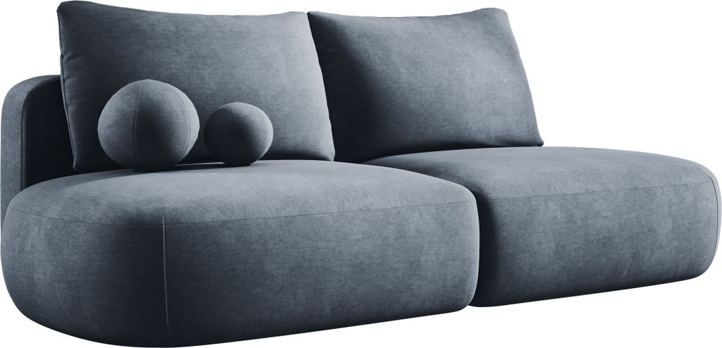 DomoHome Moderne Schlafsofa BABU mit Schlaffunktion – 3-Sitzer Sofa mit Bettkasten, DL-Automat, 2 Rückenkissen, 2 Zierkissen, 240x90x90 cm Dunke...