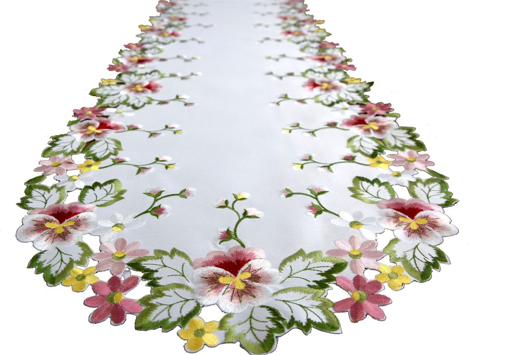 Tischläufer, bestickter ovaler Zierstreifen 40/160 cm, Serviette für Tisch, Kommode