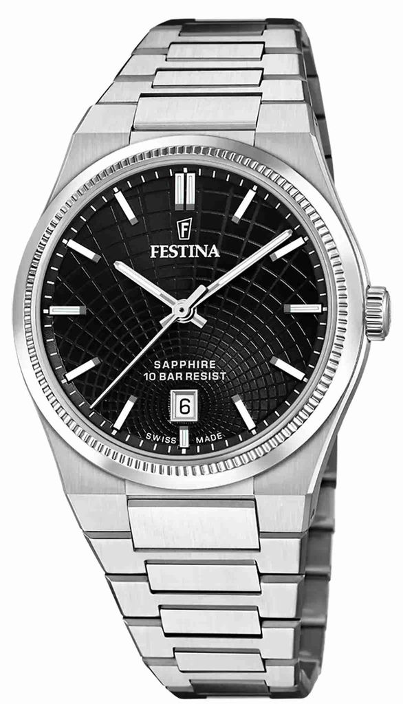 Festina Zegarek z datownikiem Rivé Swiss Made Black Zdjęcie produktu 