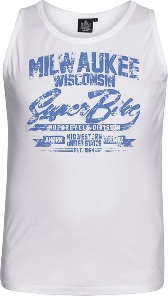 Übergrößen Tanktop Milwaukee blau AHORN SPORTSWEAR Weiß 5XL Produktbild 