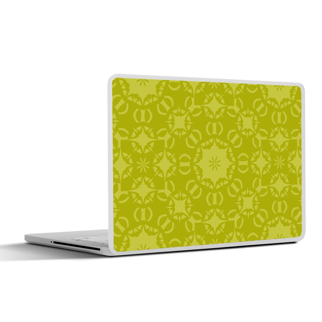 MuchoWow Laptop Aufkleber Sticker Cover Kompass - Grün - Muster 32.5x23.5 cm - Sticker für Laptop - Selbstklebend