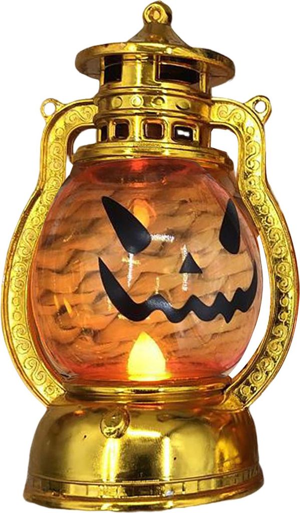 Halloween-Kürbislaterne, gruselige Kürbislampe mit LED-Kerze, dekoratives Vintage-Kürbislicht für festliche Party-Veranda-Kaminsims-Dekoration