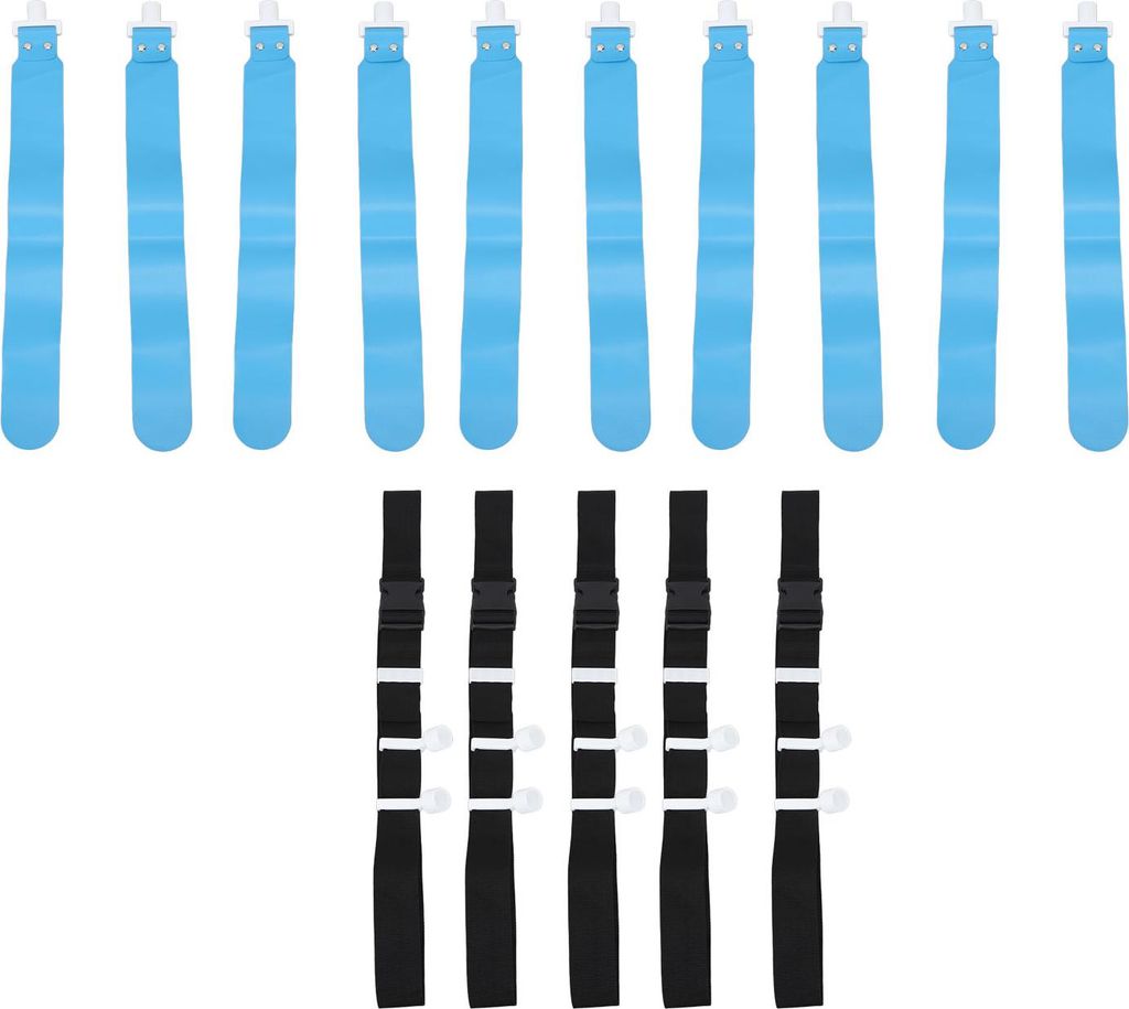 Verstellbares Flaggen-Fußball-Set, 5-teiliges PP-Gürtel für Trainingsausrüstung für Jugendliche und Erwachsene, Blau