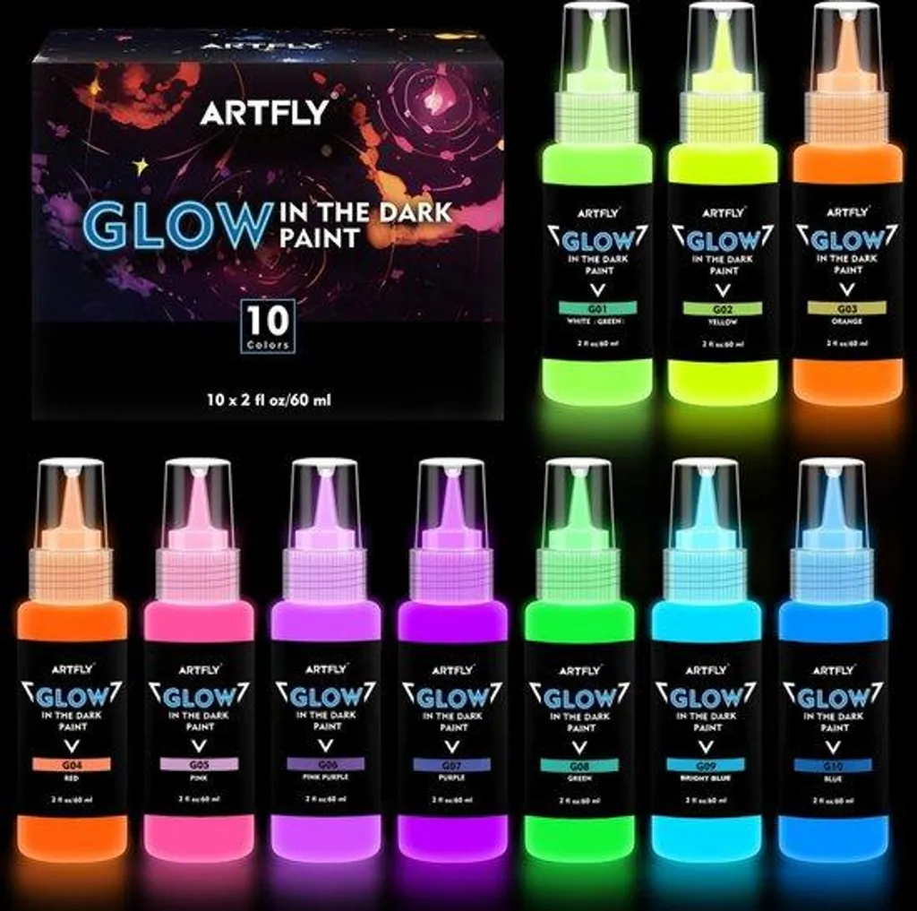 Peinture acrylique fluorescente 60ml pour affiches et soirées fluo