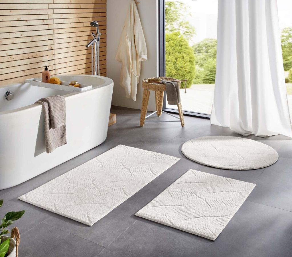 Runde Badematte 120 cm, rutschfest und waschbar Produktbild 
