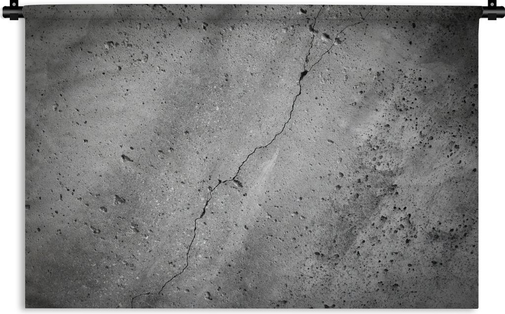 MuchoWow Wandteppich Wandbehang Beton - Grau - Schroff - Industriell - Vintage 150x100 cm Tapisserie Dekoration Wandtuch - Waschbar - Tapisserien...