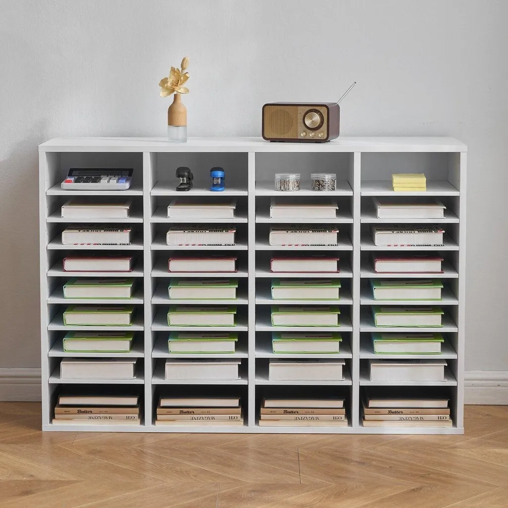 Organiseur de bureau 36 compartiments en bois blanc modulable XL - 8