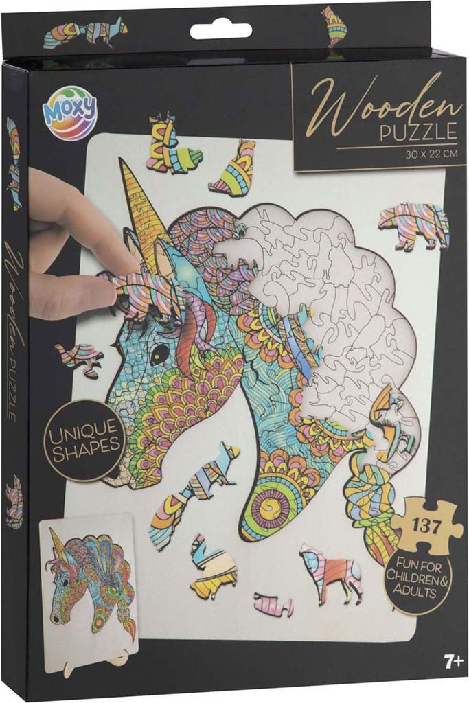 Puzzle en bois Licorne, 137 pièces. Image du produit 