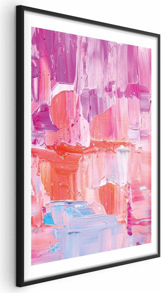 Posterpapier Poster - Colorful Strokes - intense shades of pink and purple on canvas 90x60 cm Muster a-B-10126-ao-a