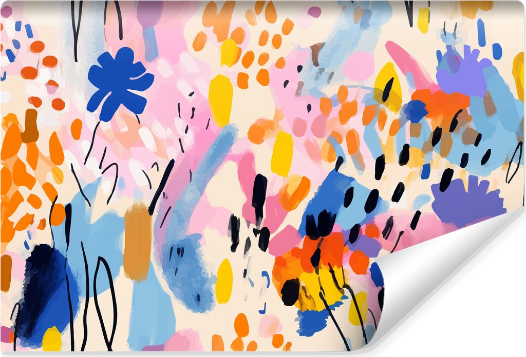 Muralo Selbstklebende Fototapete ABSTRAKTION bunte Muster moderne Kunst Br. 300cm x Hö. 210cm