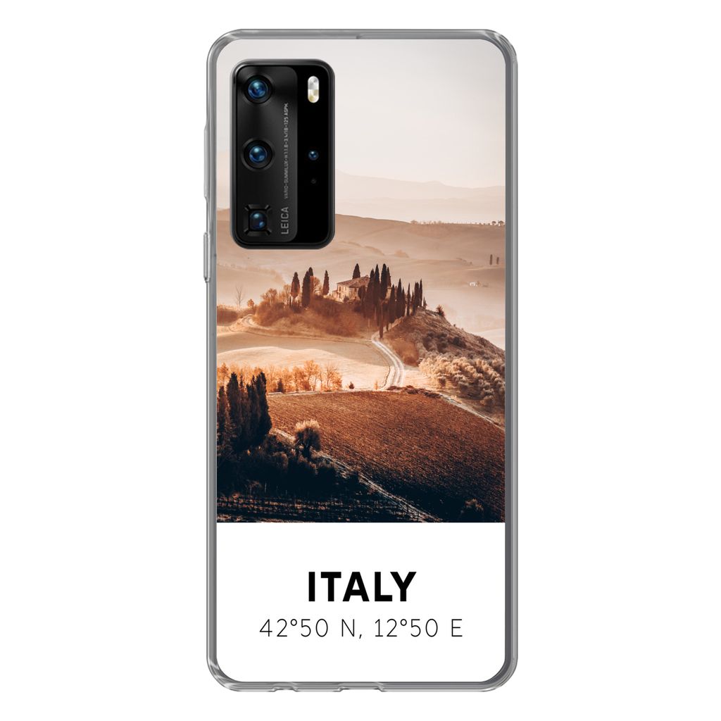 MuchoWow Handyhülle Schutzhülle Hülle für Huawei P40 Pro Toskana - Italien - Sommer Silikon Softcase Handy Hülle - Schutz