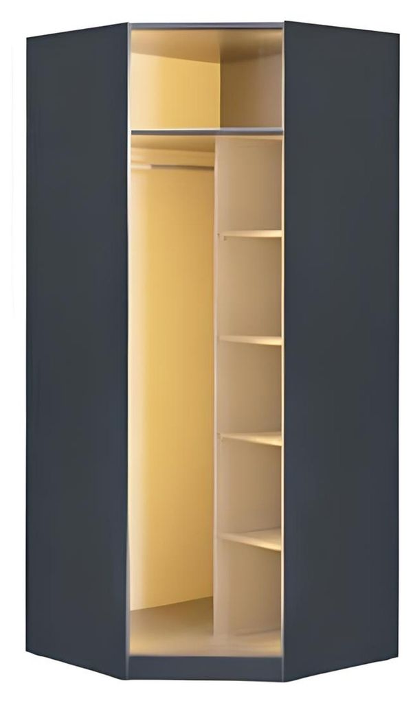 Eckkleiderschrank Schwarz Geräumig Praktisch Modern Komfortabel