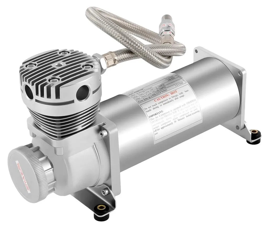 Compresseur d'air 200 PSI portable argenté : fini les pneus sous-gonflés